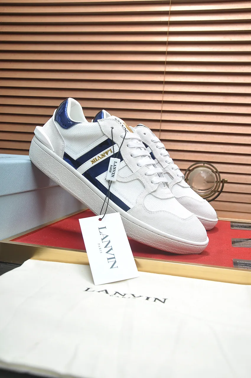 Men's men's shoes💰540💶[LANVIN] The latest lace-up fashionable casual couple sneakers, high-quality CLAY couple series‼ ️ The latest trendy products of the season 🌈Many bloggers have planted grass and purchased the original open-mold customization. The upper and outsole are sewn with mark threads without edge sealing. A variety of material splicing combination design. Very versatile for fashionable and casual wear. Comfortable on the feet. Self-recommended. Upper cowhide + cow suede + breathable mesh lining. Foot-padding cowhide. Exclusive original open-mold clear logo rubber outsole ⚠️Couple standard size 36-40 for women and 38-44 for men.